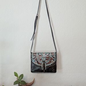 Patricia Nash Black and Brown Crossbody Bag